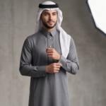 Executive Dark Grey Cuffed Thobe